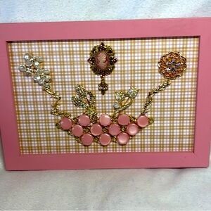 Pink sparkling flowers frame 12x9.5